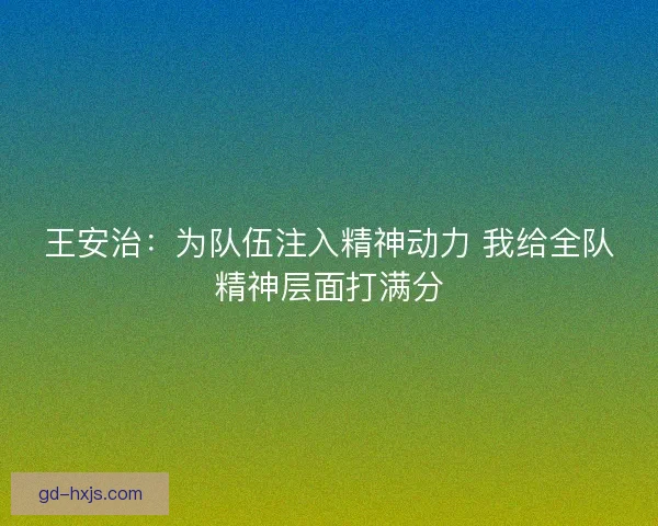 王安治：为队伍注入精神动力 我给全队精神层面打满分